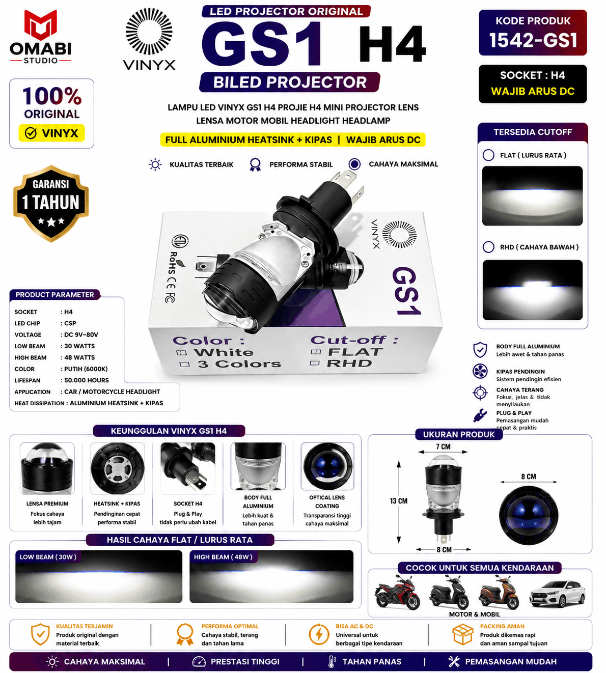 BILED H4 VINYX GS1
