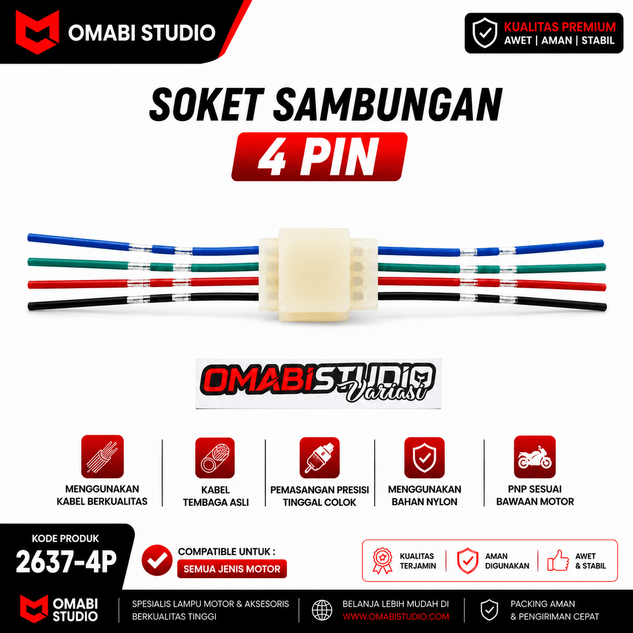 SOCKET + KABEL 4 PIN