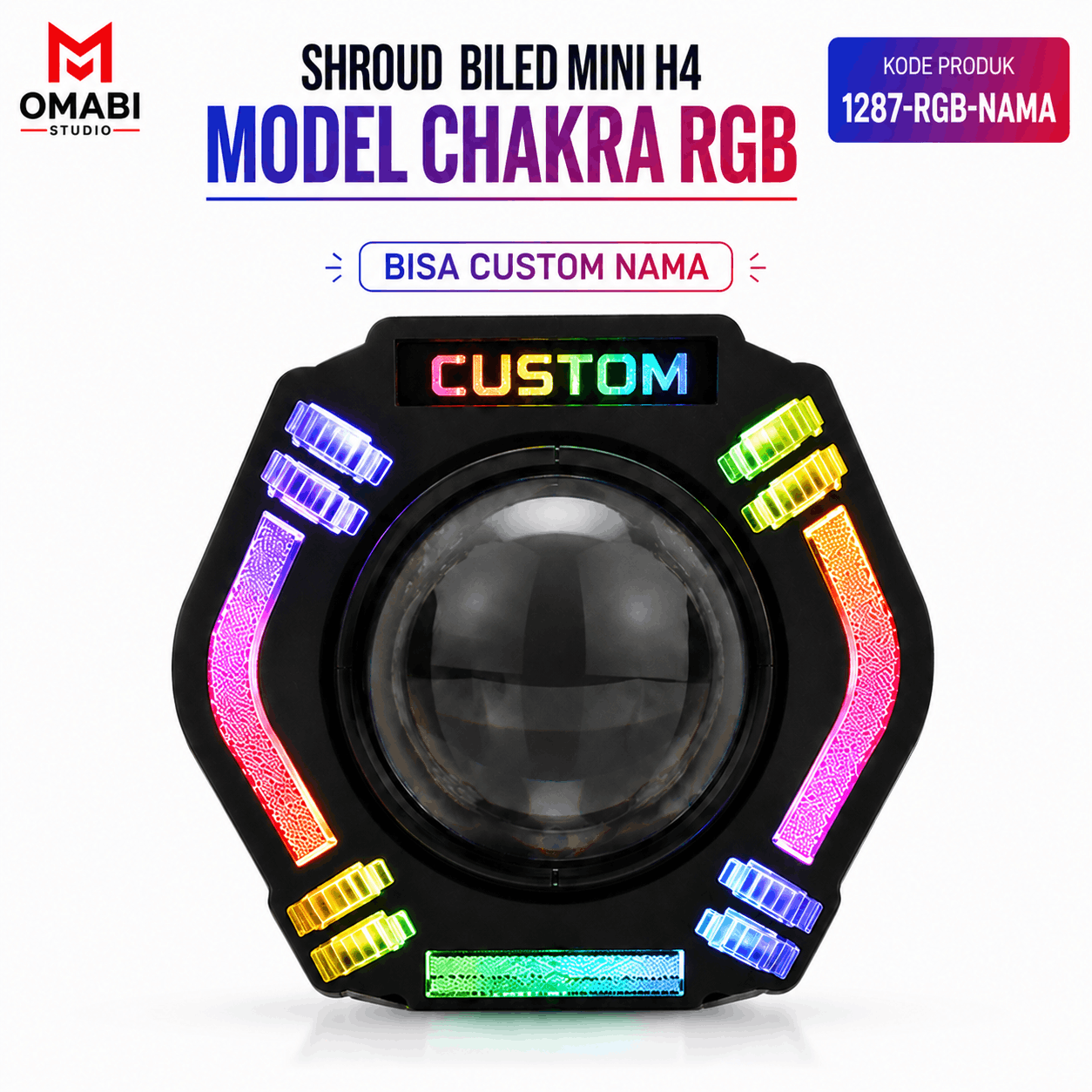 SHROUD BILED MINI H4 MODEL CHAKRA RGB CUTOM NAMA 