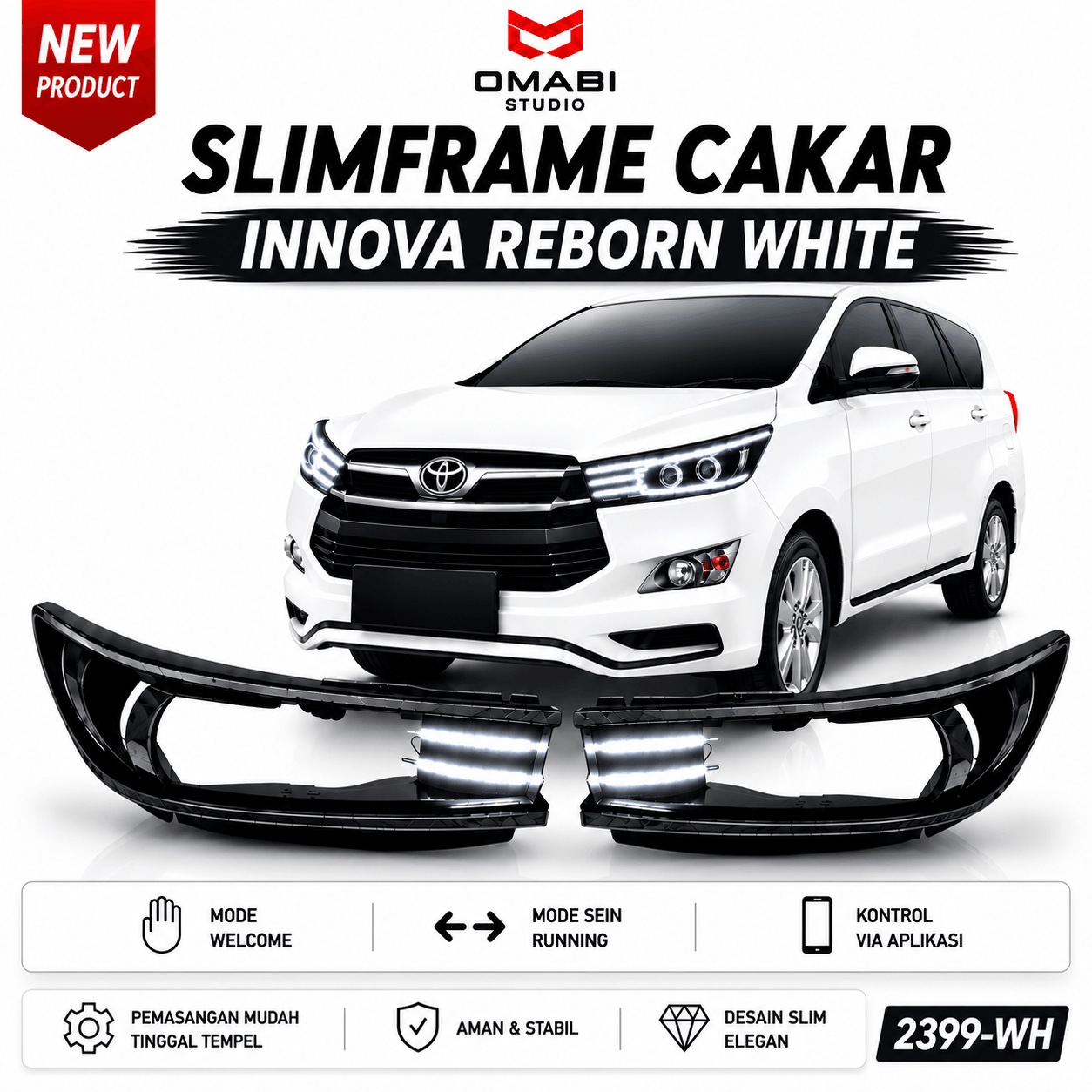 SLIMFRAME CAKAR INNOVA REBORN TYPE G PUTIH