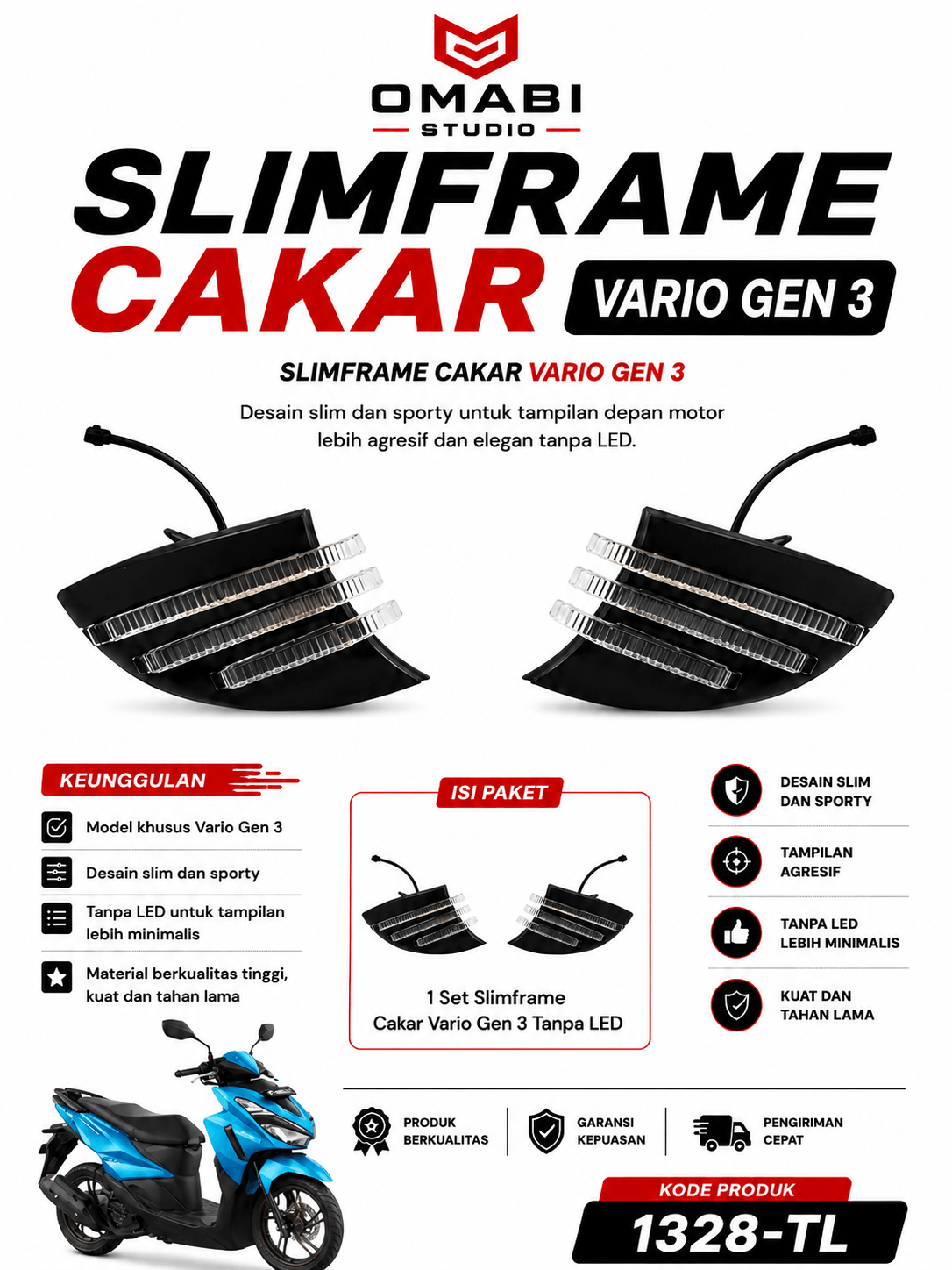 SLIMFRAME CAKAR VARIO GEN 3 TANPA LED 
