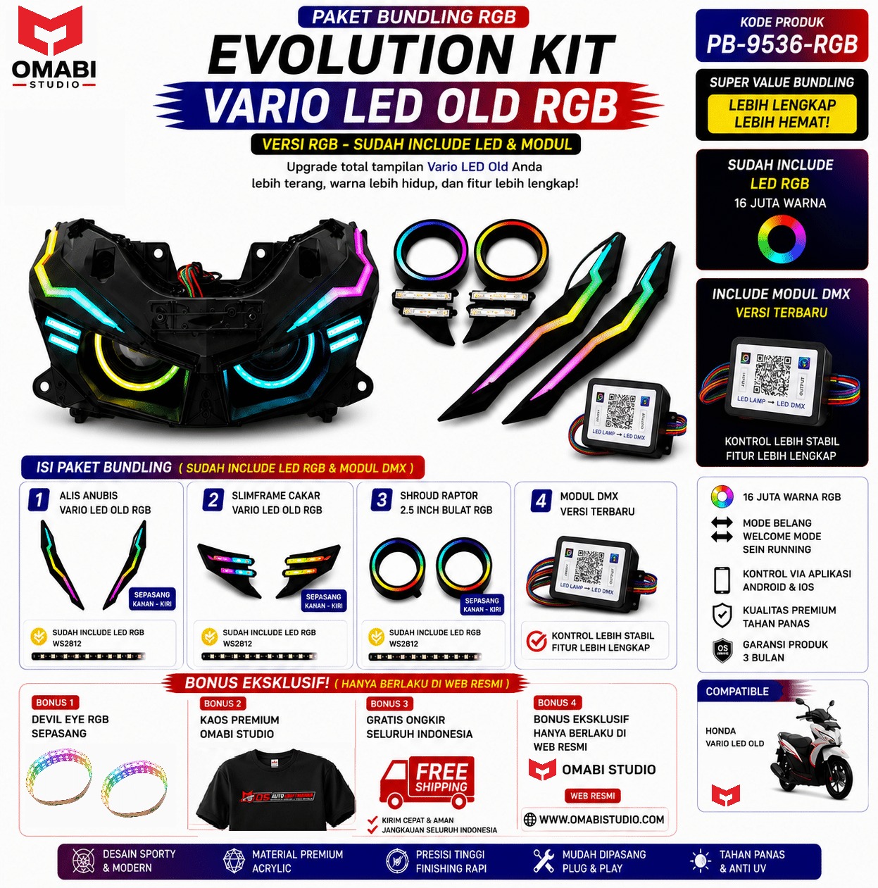 PAKET EVOLUTION KIT VARIO LED OLD VERSI RGB 