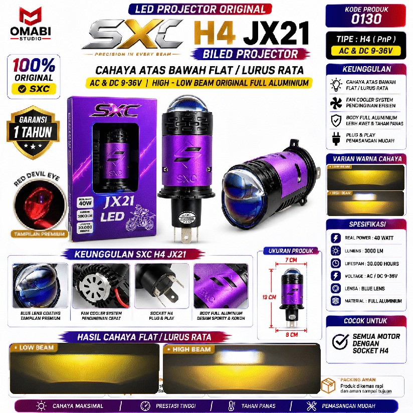 BILED H4 SXC 2 WARNA 
