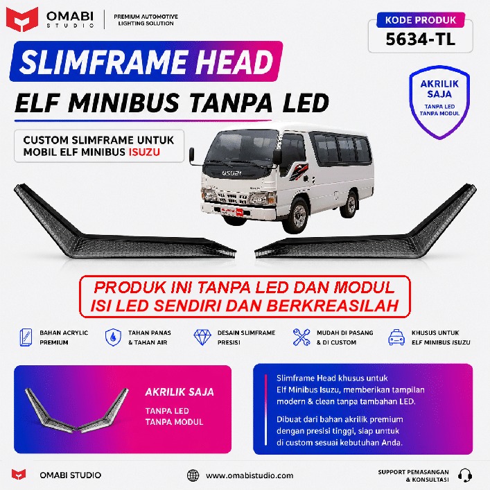 SLIMFRAME HEAD ISUZU ELF TANPA LED 