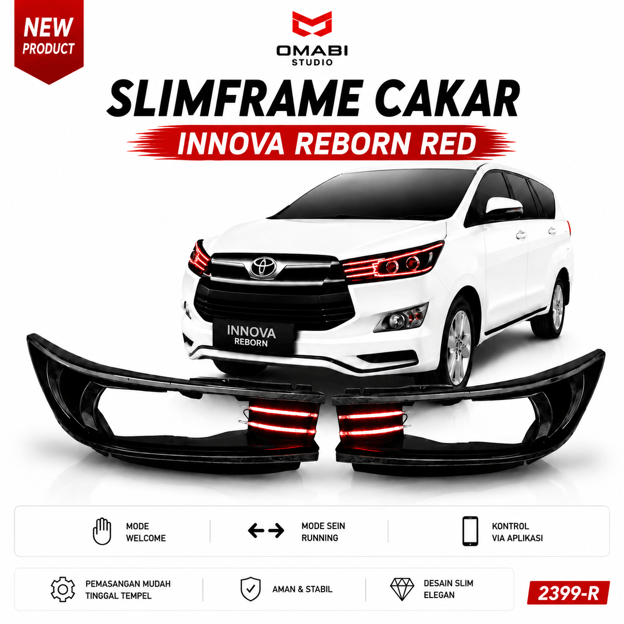 SLIMFRAME CAKAR INNOVA REBORN TYPE G MERAH