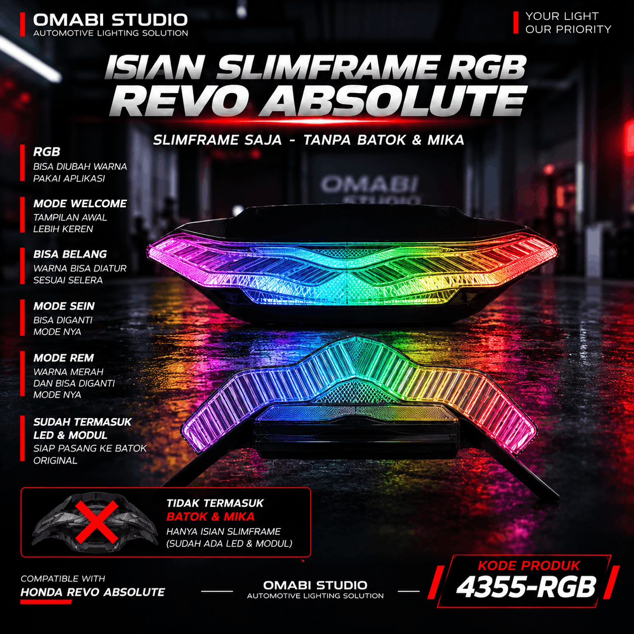 ISIAN STOPLAMP SLIMFRAME REVO ABSOLUTE V1 RGB