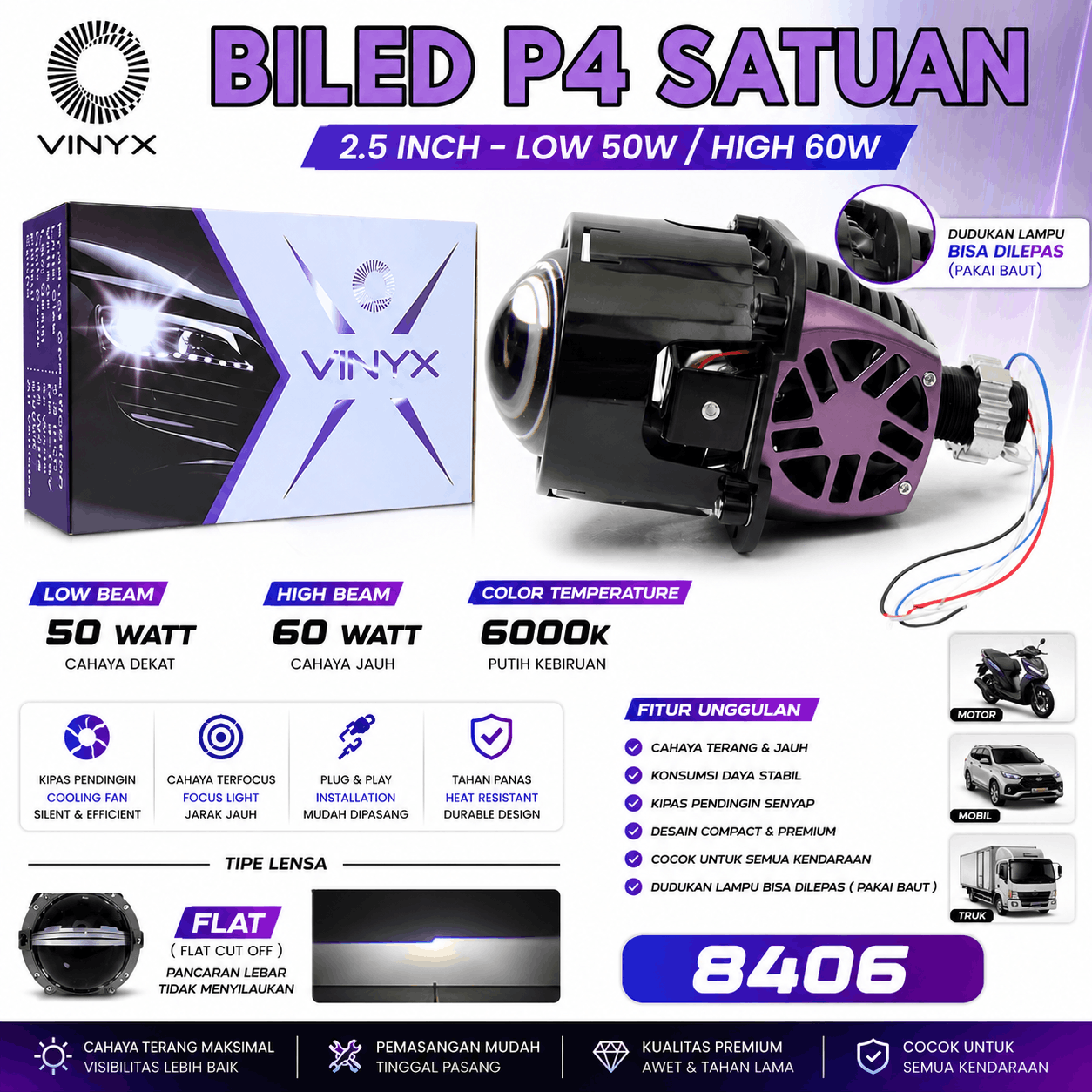 BILED VINYX P4 2,5 INCH