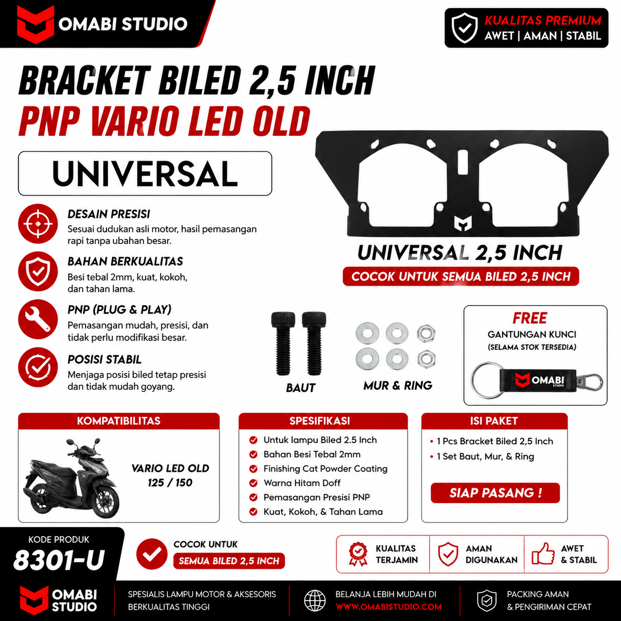 BRACKET BILED VARIO LED OLD UNIVERSAL