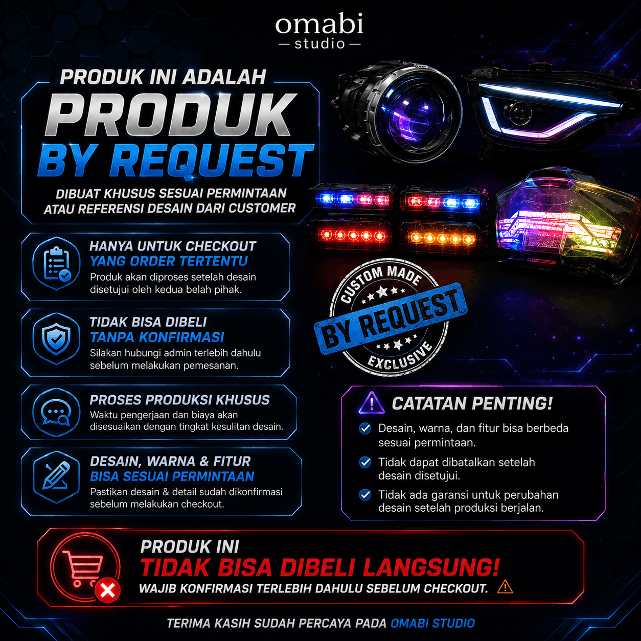 CUSTOM ORDER PRODUK OMABI STUDIO ORDERAN BY REQUEST