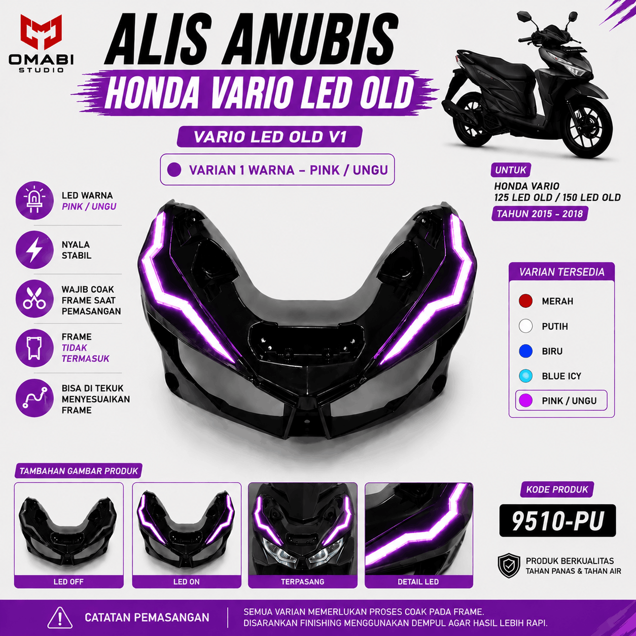 ALIS ANUBIS VARIO LED OLD V1 WARNA PINK / UNGU 