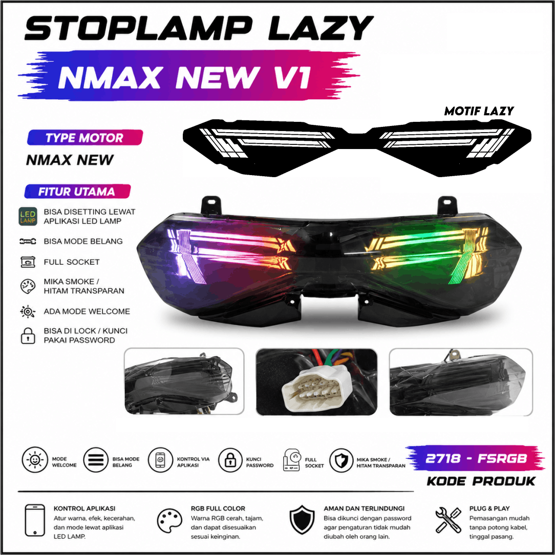 STOPLAMP LAZY NMAX NEW V1 FULLSET RGB