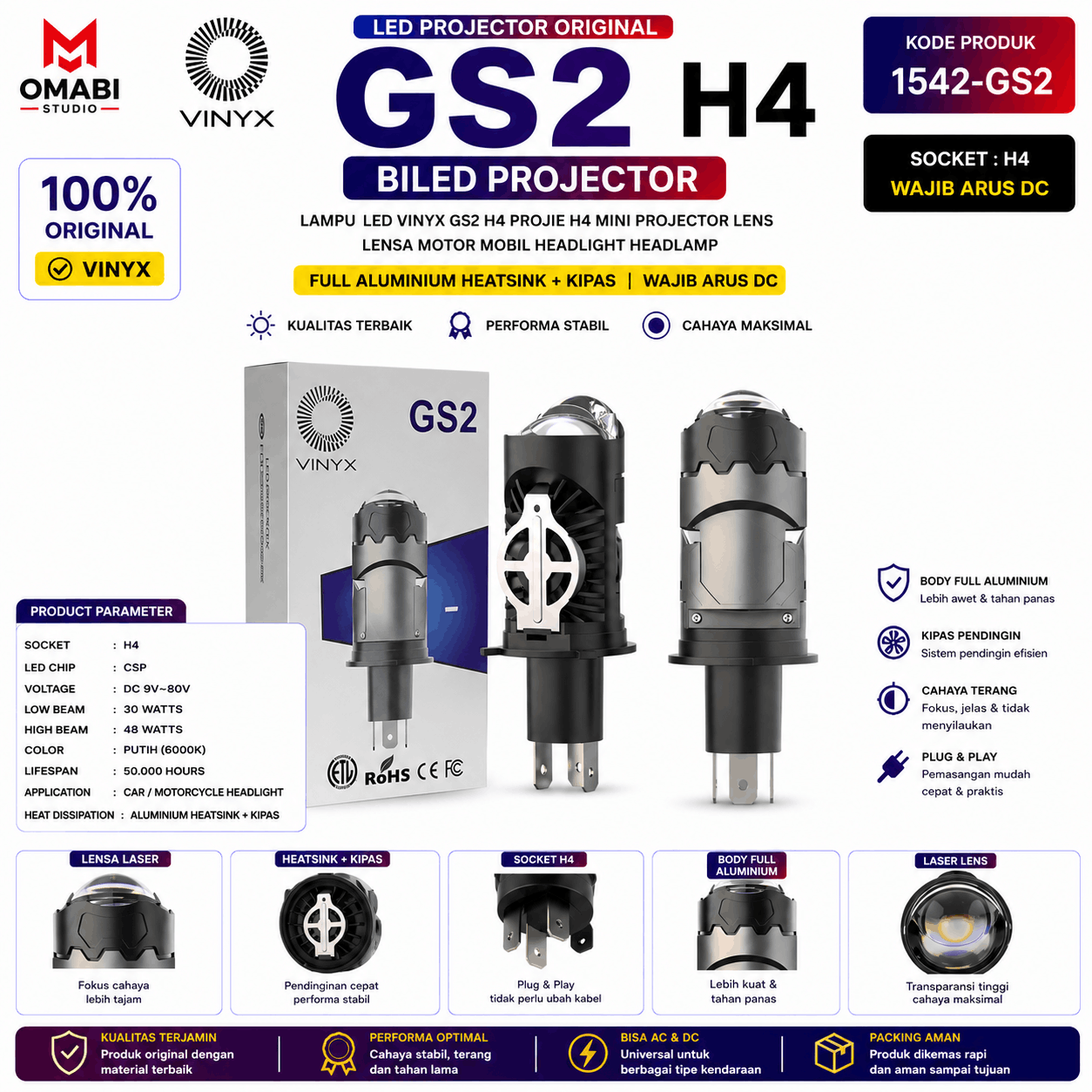 BILED H4 VINYX GS2