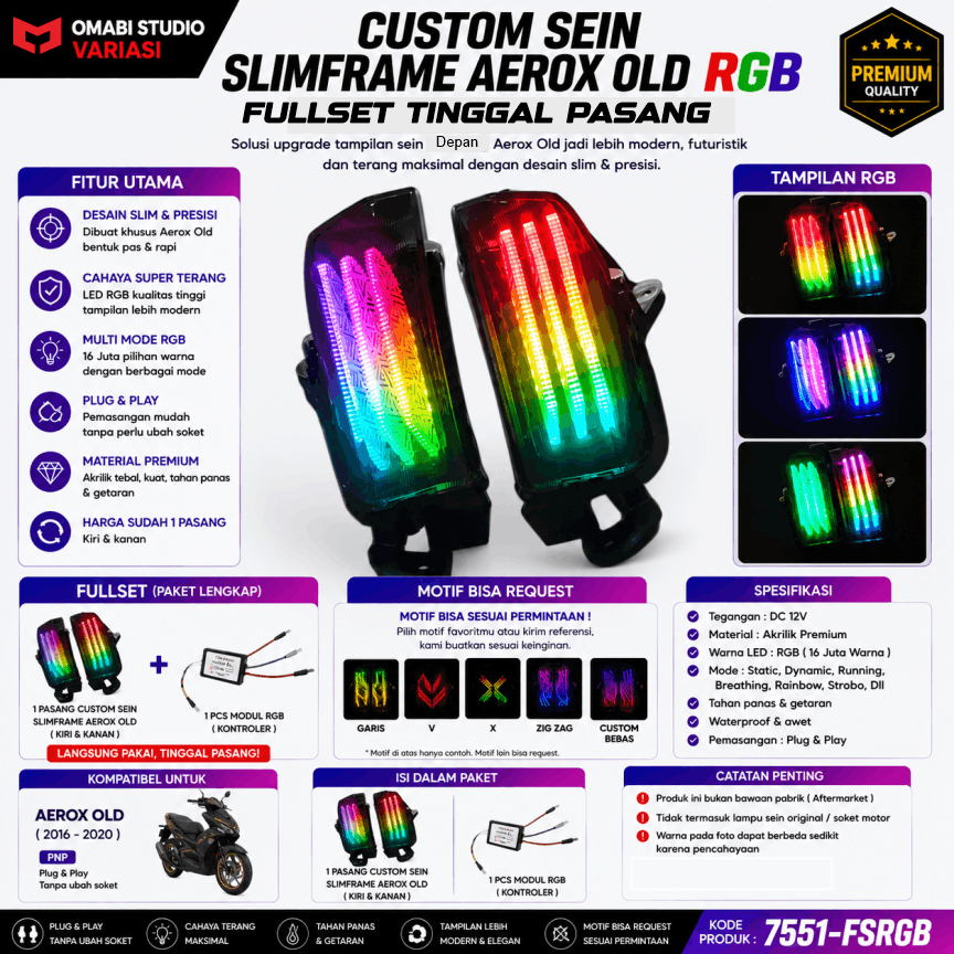 SEIN SLIMFRAME DEPAN AEROX OLD FULLSET RGB